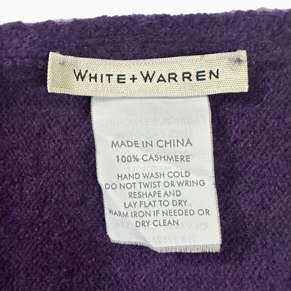 White+Warren Cashmere Travel Wrap Blanket Scarf Shawl Deep Plum Cozycore Luxury - Picture 5 of 6